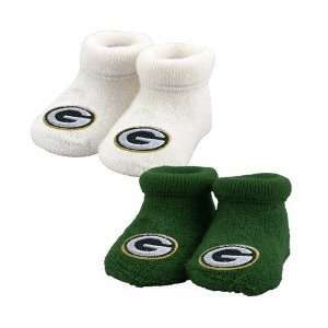   Bay Packers Green & White Infant 2 Pack Bootie Set