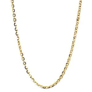  14k Italian Yellow Gold 2.00mm Oval Rolo Link Chain 