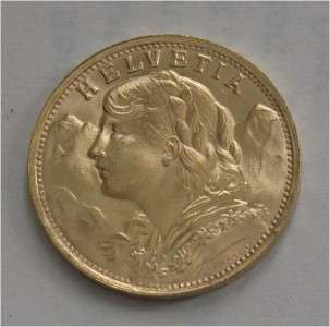 BELGIUM GOLD COIN, 20 FRANCS, 1878 BU  