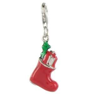   Sock Red Clip on Charm for Thomas Sabo style bracelets and necklaces