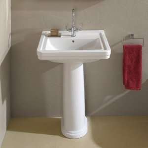  Bissonnet Universal Noble Pedestal Bathroom Sink in White 