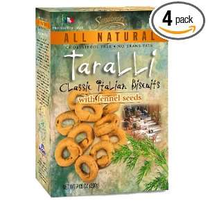 Sandamiri Taralli Biscuits, Fennel Seed, 7.05 Ounce Boxes (Pack of 4 