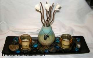 POMEROY SEA GRASS & LOTUS REED DIFFUSER TRAY & CANDLES  