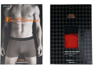 Mens Ben Sherman Boxer Shorts Fitted Hipster 2 Pack  