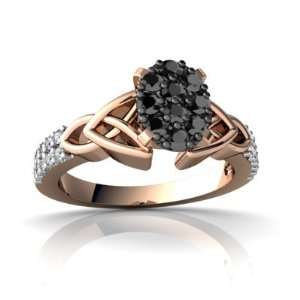  14k Rose Gold Black Diamond Engagement Ring Size 7.5 