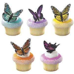  12 pc Butterfly Cupcake Picks Toys & Games