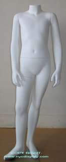 New 4H Unisex White Child Headless Mannequin Torso  