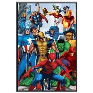 Marvel Comics Superheroes Poster in Black Metal Frame 