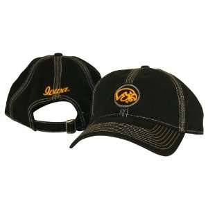   of Iowa Hawkeyes Black Stitch Adjustable Hat