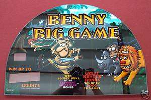 BENNY BIG GAME ~ IGT ROUND TOP SLOT GLASS #81546800  