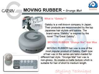 GATSBY MOVING RUBBER HAIR STYLING WAX Grunge Mat 80g  