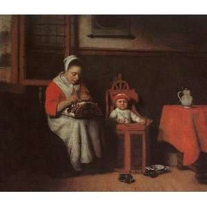     Nicolaes Maes   24 x 20 inches   The Lacemaker