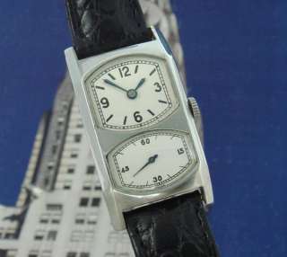Mens Unusual and RARE Deco Era Duo Dial or Doctors Watch by Gallet 