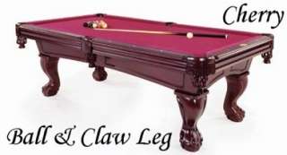   TABLE w/BALL &CLAW LEG BOCA RATON by BERNER BILLIARDS~ CHERRY ~NEW