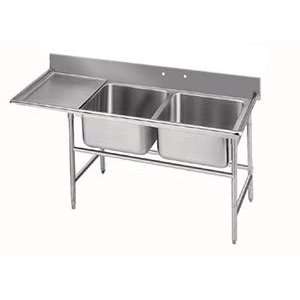   Two Compartment Stainless Steel Sink with One Dra