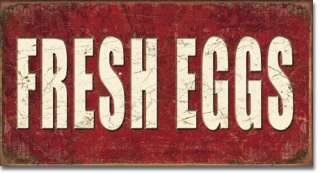 Fresh Eggs Farm Kitchen Chicken Coop Resturant Diner Retro Tin Sign 
