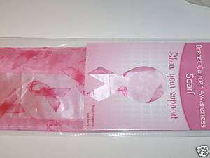 Pink Ribbon Breast Cancer Awareness Scarf Belt Hair NEW  
