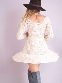   SHEER Lace Full Sweep TIERED BABYDOLL Swing Festival Mini DRESS  