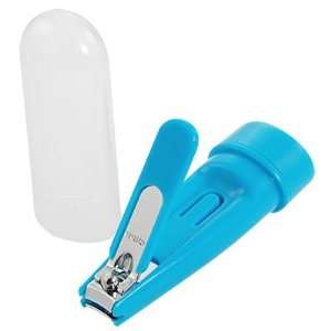   Plastic Removable Lid Steel Cutting Edge Blue Nail Clipper Beauty