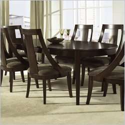 Somerton Cirque Oval Leaf Casual Merlot Finish Dining Table 