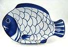 Dansk International ARABESQUE Fish Dish Bowl Platter Blue White 