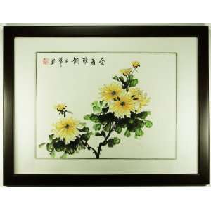   of Golden Chrysanthemums Depicting Fully Blossomed Chrysanthemums