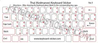Shown above is our Bright Red Thai Keyboard Sticker.(Red lettering is 