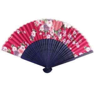   Silky Satin Fabric   Perforated Blue Tint Wood Hand Held Folding Fan