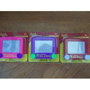  Pocket Etch A Sketch Set of 3  (Red, Pink, and Purple 