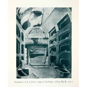  1908 Print Catacombs Rome Italy Burial Grave Tomb Cemetery 