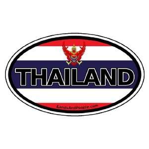  Thailand Flag Garuda Symbol Car Bumper Sticker Decal Oval 