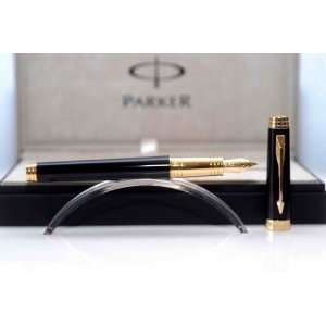  Parker Premier Black Lacquer GT (Gold Trim) Fountain Pen 