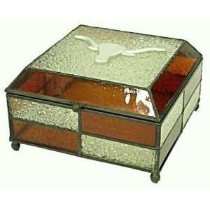 Texas UT Longhorns Stained Glass Charm/Jewelry Box