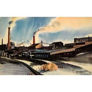 1938 Hudson Bay Smelter Canada Hardie Gramatky Print   Original Print