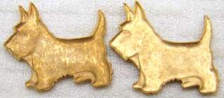   brass stampings small Scottish terriers Scottie Scotties dog  