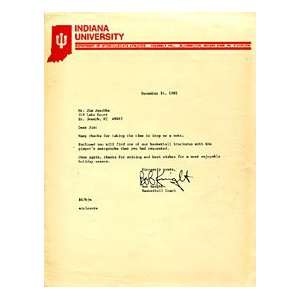 Bob Knight Autographed / Signed Indiana University Letter