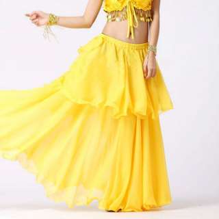 Hot New Dancing Costumes Belly Dance Spiral Skirt 3 layers circle 9 