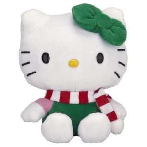  Jakks Pacific Hello Kitty Holiday Plush   5.5   Green Bow Toys