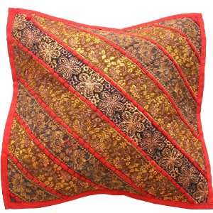 Decorative Throw Pillow Cover Hand Embroidered 159  Diagonal Effects 1