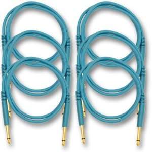  Seismic Audio   6 Pack of Blue 18 TS 1/4 to TS 1/4 