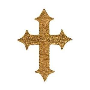 Wrights Bold Faith Iron On Appliques Gold Cross 1/Pkg 193 745 7046; 3 