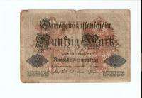 GERMAN GERMANY 50 MARK BANKNOTE BILL 1914 x  