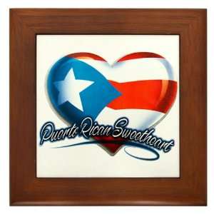   Framed Tile Puerto Rican Sweetheart Puerto Rico Flag 