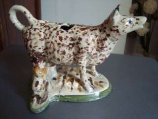   YORKSHIRE PEARLWARE COW CREAMER c1820 BIZARRELY CURIOUS ITEM  
