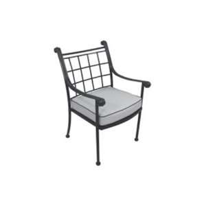  Madison Wrought Iron Cushion Arm Patio Dining Chair Chocolate Finish