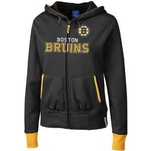   Bruins Ladies Black Chant Full Zip Hoody Sweatshirt