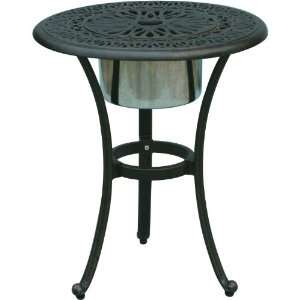  Table With Ice Bucket Insert   Antique Bronze Patio, Lawn & Garden