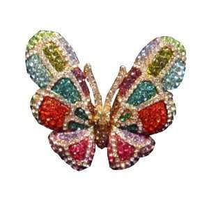    Color Swarovski Crystal Butterfly Fashion Ring   Size 10 Jewelry