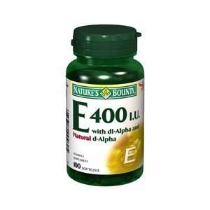  NATURES BOUNTY Vitamin E 400 IU NAT MIXED 100SG Health 