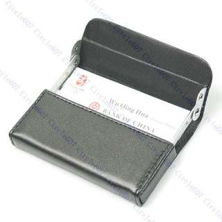 Pocket Black Leather Name Business Card Case Holder  